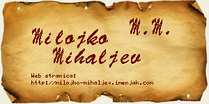 Milojko Mihaljev vizit kartica